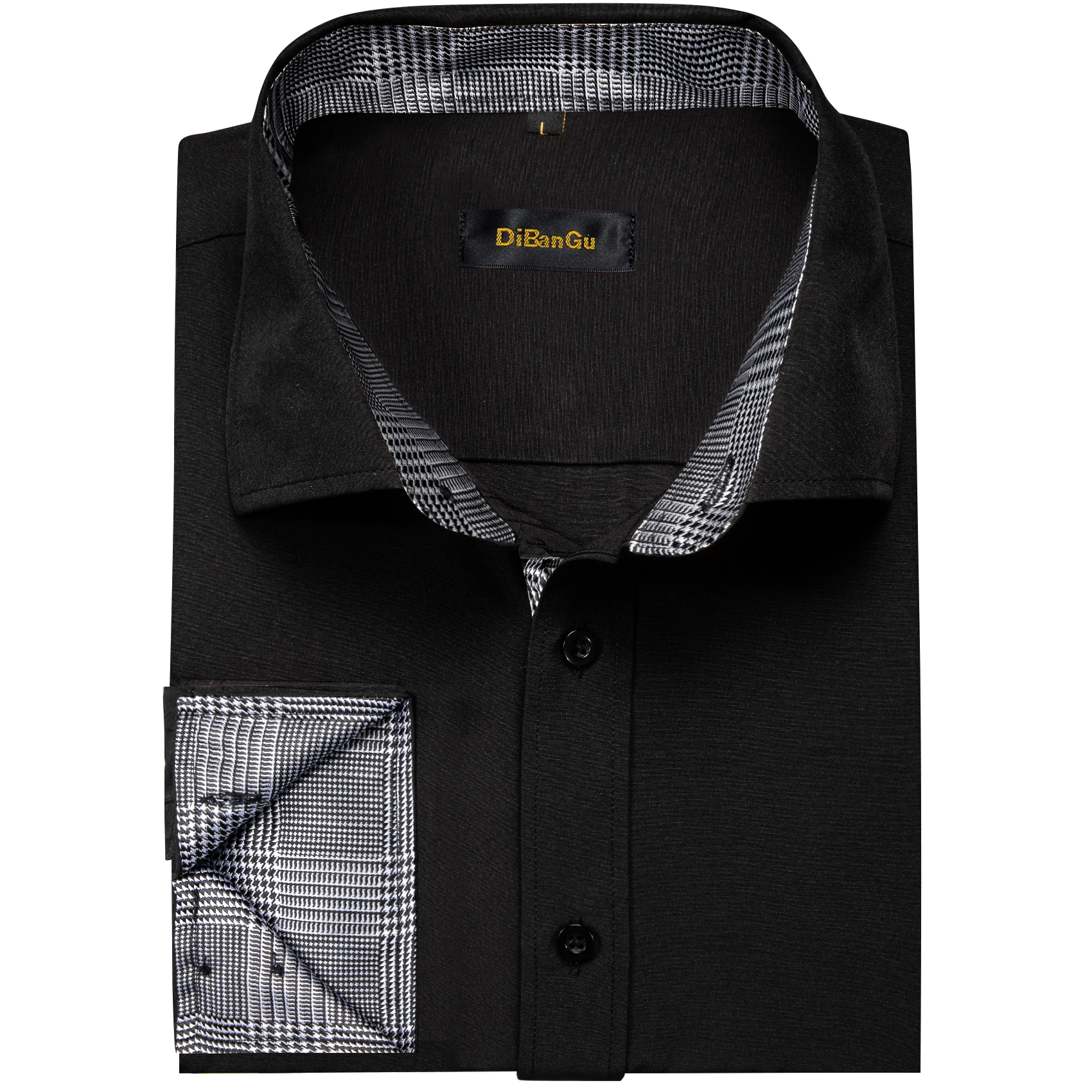 New Designer Luxury Solid Shirts For Men Splicing Paisley Collar Cuff Scoial Men Clothing Long Sleeve Cotton Dress Shirt DiBanGu