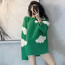 

Autumn and Winter New Round Neck Korean Retro Loose Simple Fashion Trend Cute Sweet Solid Color Bear Sweater