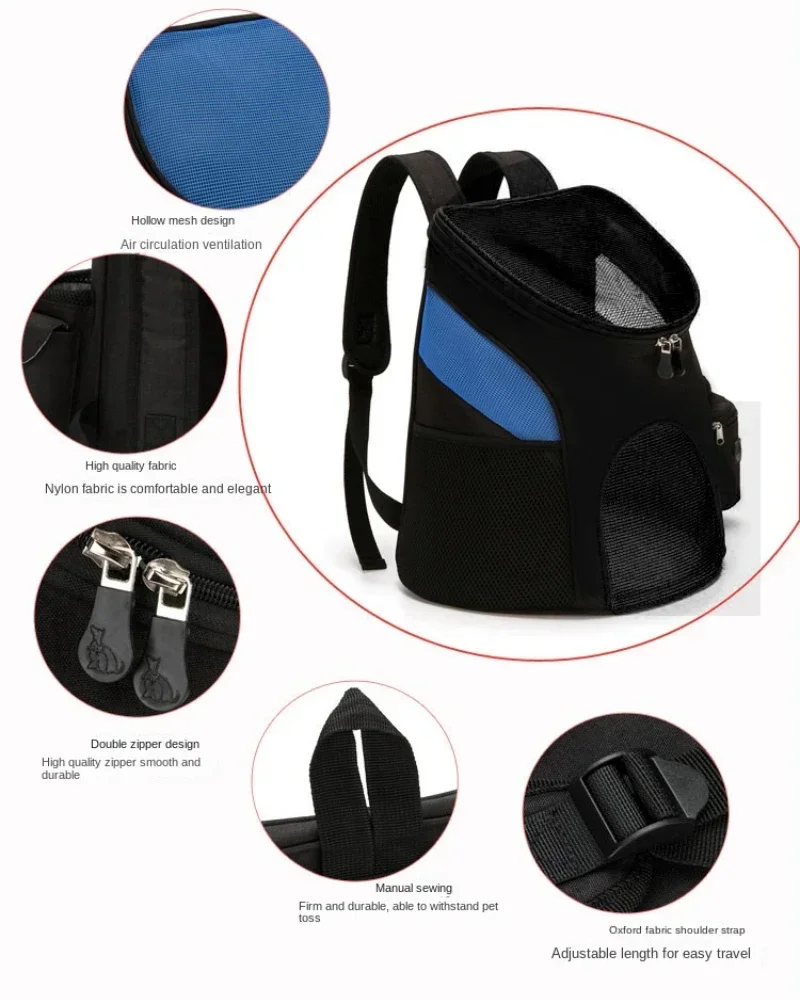 Portable mesh Dog Bag Breathable Dog Backpack Foldable Large Capacity Cat Carrying Bag Portable Outdoor Travel Pet Carrier view 4