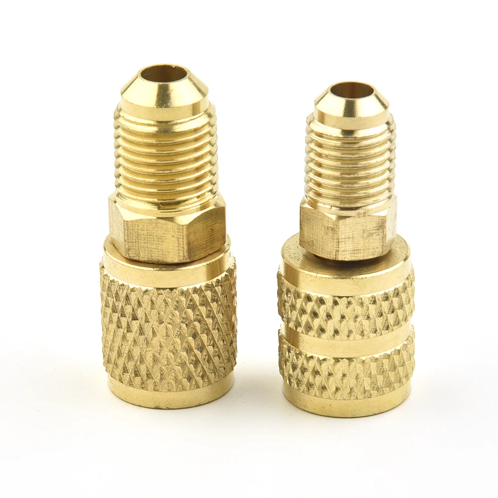 

R410a Adapter 5/16'' SAE F Quick Couplers To 1/4'' SAE M Flare 5/16in SAE M To 1/4in SAE Brass Gold Adapter For R410 R32 R22