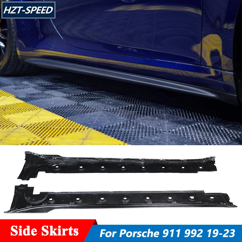 

High Quality Carbon Fiber Material Side Skirts Extensions Lip Trims For Porsche 911 992 Tuning 2019-2023