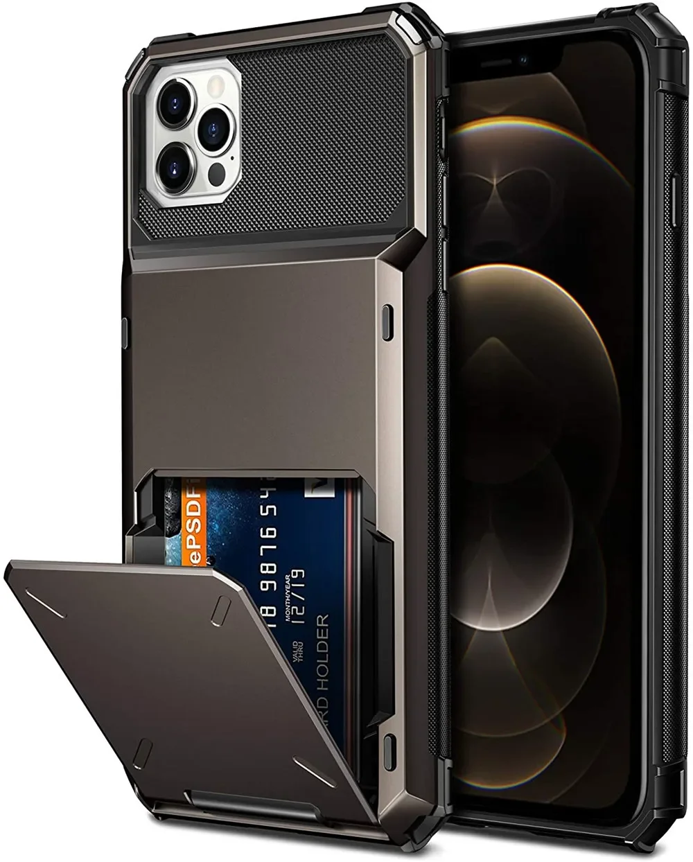 Wallet Phone Case with 4-Card Slot and Credit Card Holder