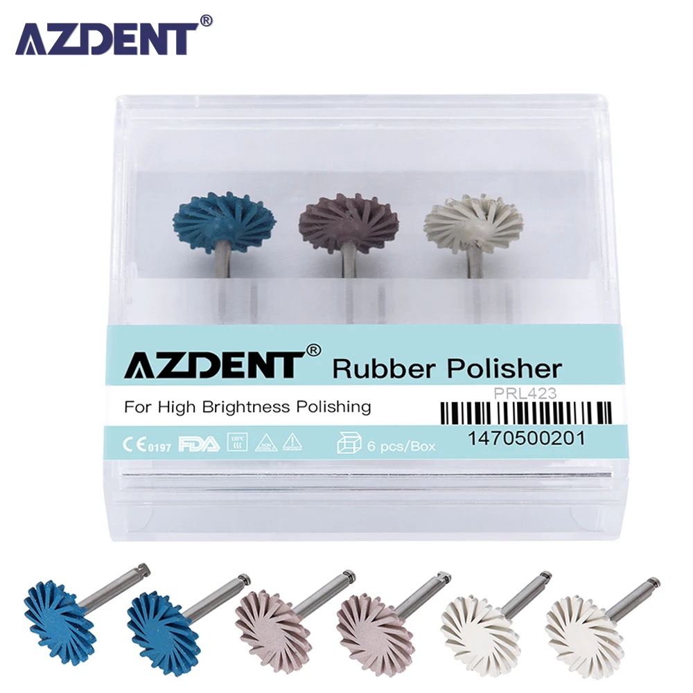 AZDENT 6pcs/set Dental Composite Resin Polishing Disc Kit Spiral Flex