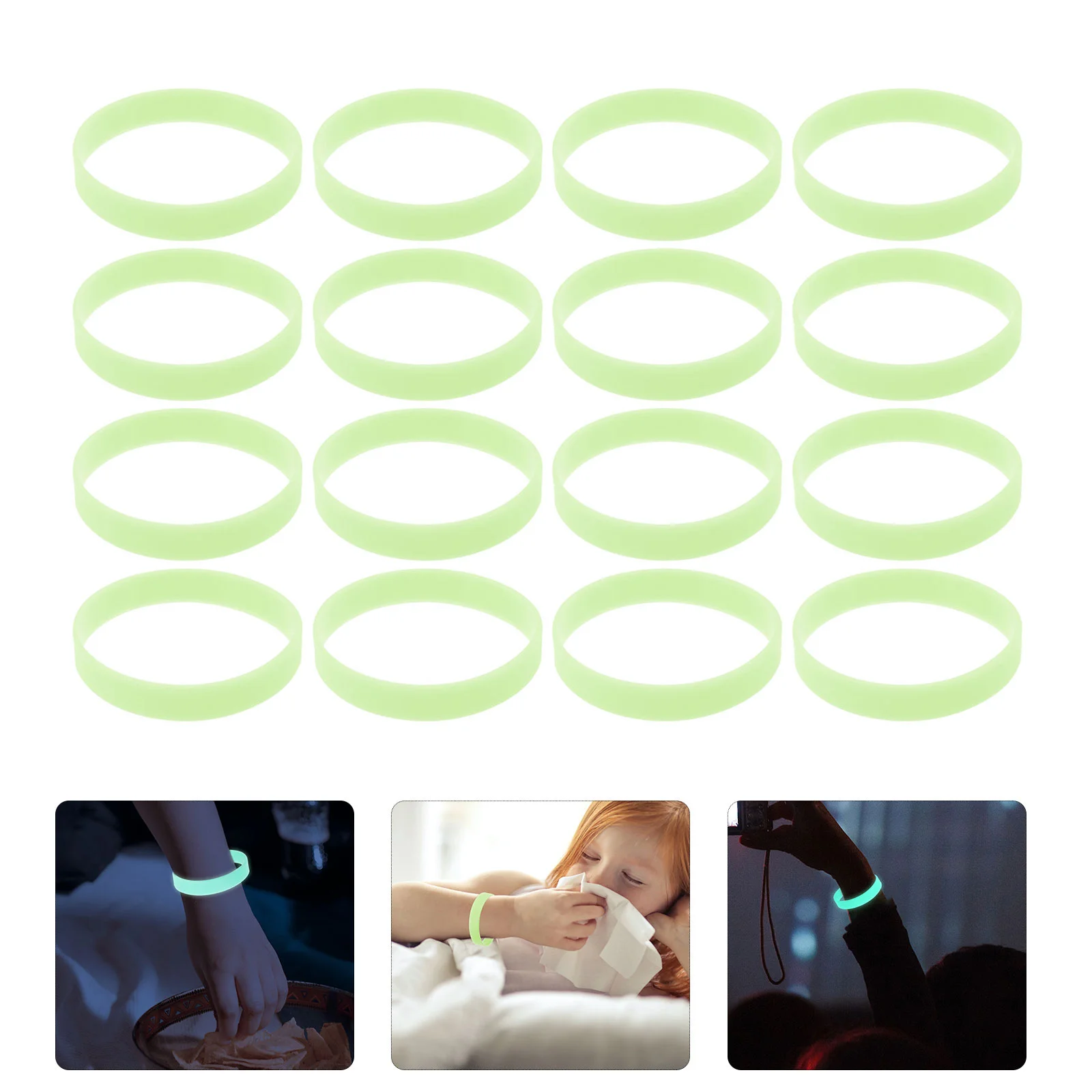 

100 Pcs Luminous Silicone Bracelet Glow The Dark Wristband for Kids Gifts Sports Night Running Part Favors Silica Gel