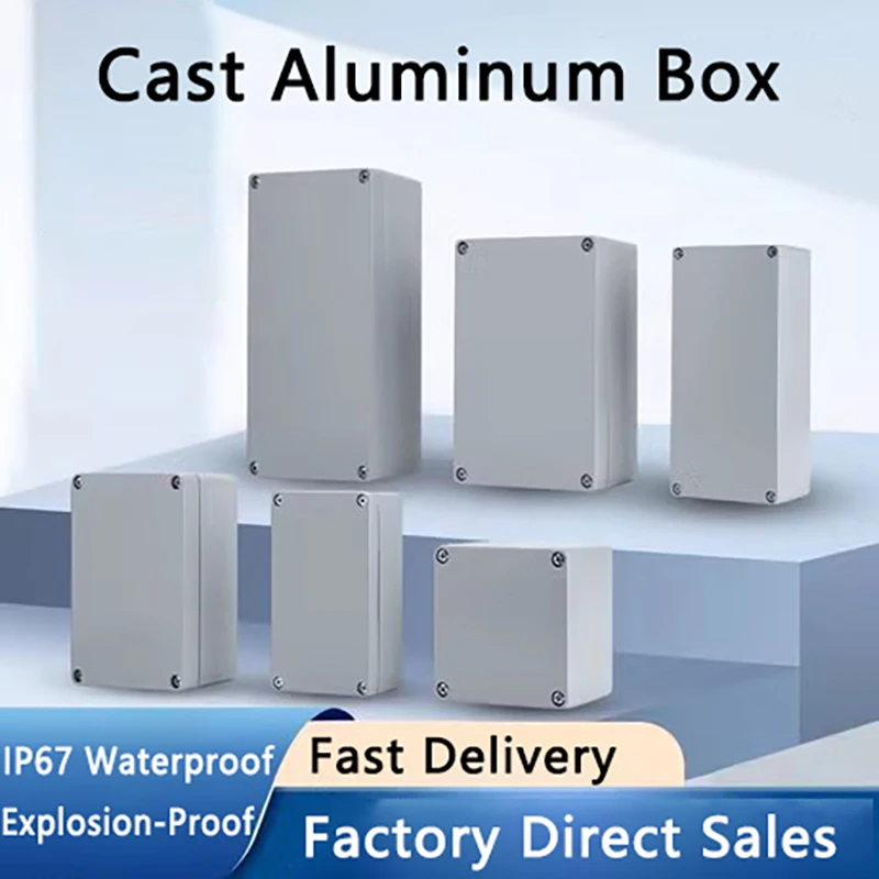 กล่องรวมสัญญาณกันน้ำ IP67 ทำจากอลูมิเนียมหล่อ สำหรับงานอิเล็กทรอนิกส์ กล่องหุ้มวงจรไฟฟ้ากลางแจ้ง ป้องกันการระเบิด สำหรับอุตสาหกรรม 1