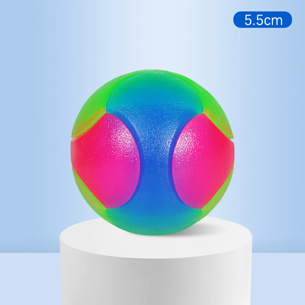 Pet Dog Toy Ball Tpr Tri-Color Light Up Elastic Small Dog Flash Pet Training Interactive Throwing Dog Ball 5