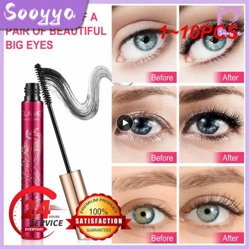 

1~10PCS Quick Thick Black Eyelashes Korean Cosmetics Smudge-proof Curling Lengthening Mascara Waterproof Lashes Women's Makeup