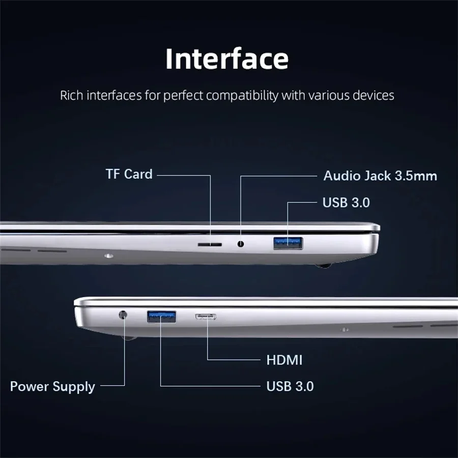Ultra Slim i7 Laptop Computer 14.1" intel Core i7-7500U 12GB RAM 1TB 2TB SSD Portable Notebook Windows 11