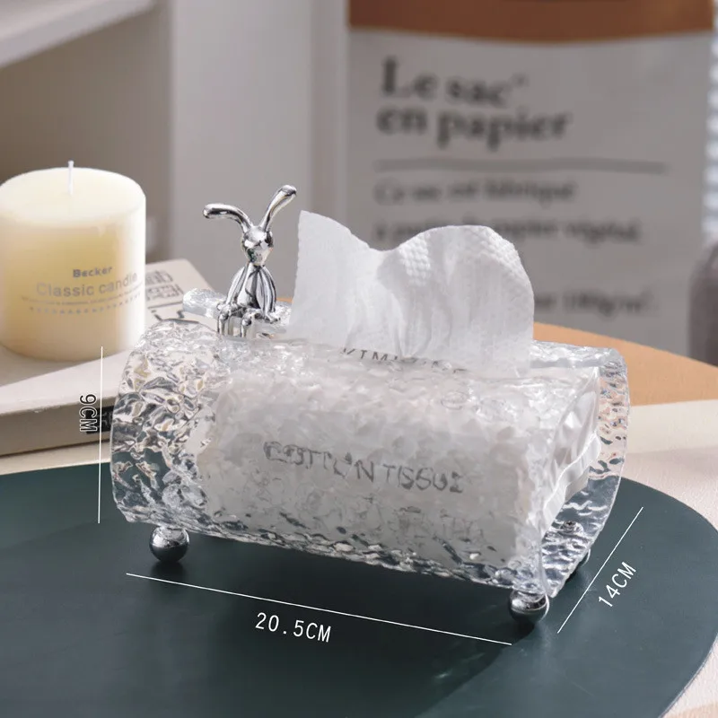 Crystal Pattern Tissue Box Household Living Room Coffee Table Light Luxury Suction Paper Box Wall Hanging Bathroom Tissue Box 6
