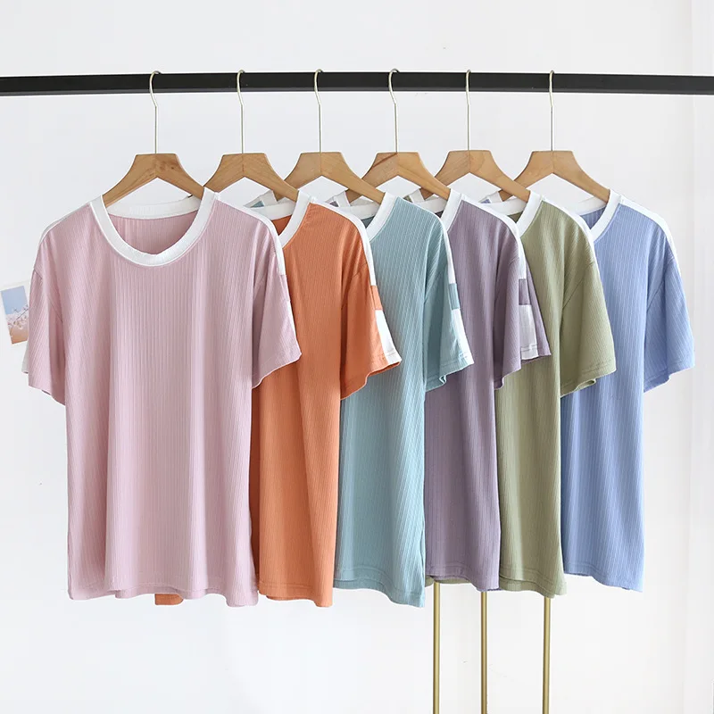 

Women's Summer Modal Comfortable and Breathable Sweat-absorbing Round Neck Short Sleeve T-shirt and Shorts Women Sleepwear