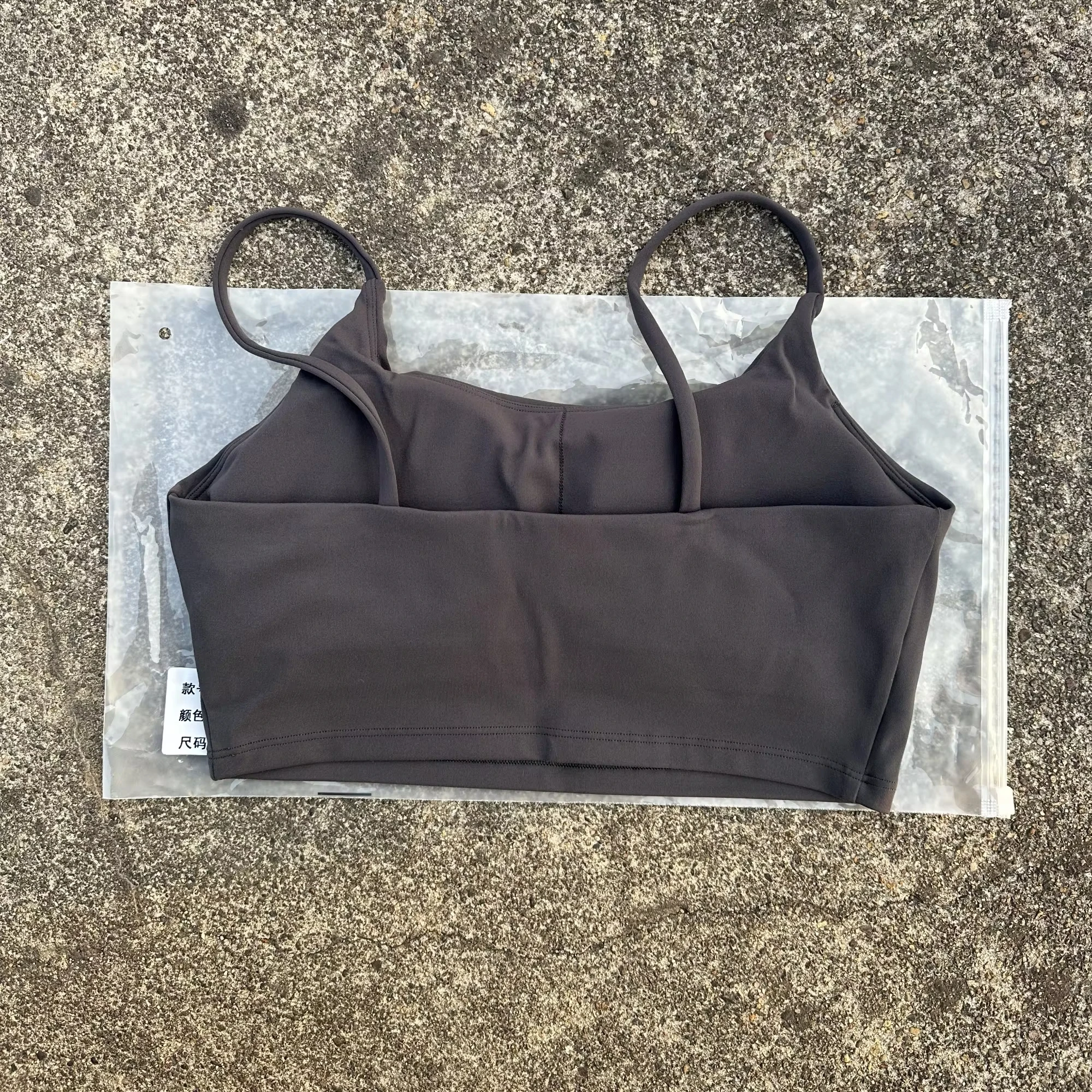 Solid Color Spaghetti Strap Fitness Sports Bra with Chest Pad