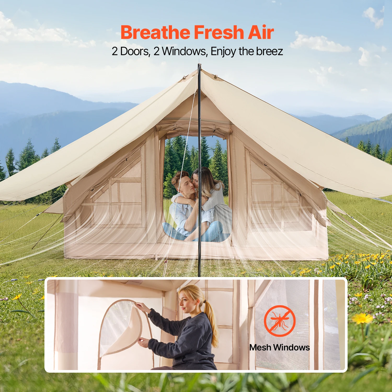 Waterproof Oxford Inflatable Tent for Camping with Easy Setup