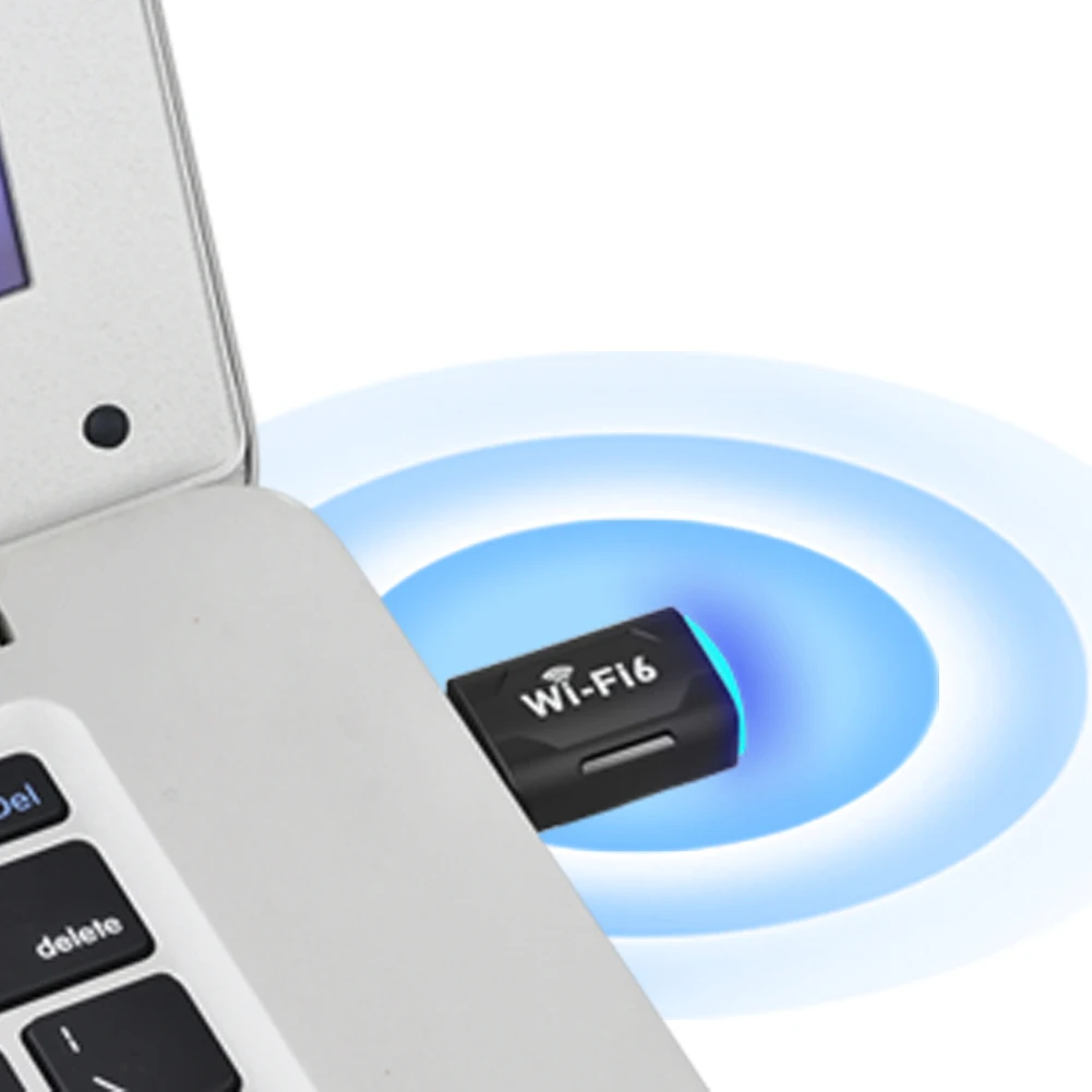 WiFi6 스마트 네트워크 카드 900Mbps 드라이버가 필요 없는 무선 네트워크 카드 PC 컴퓨터용 2.4G&5GHz WiFi 6 USB 어댑터