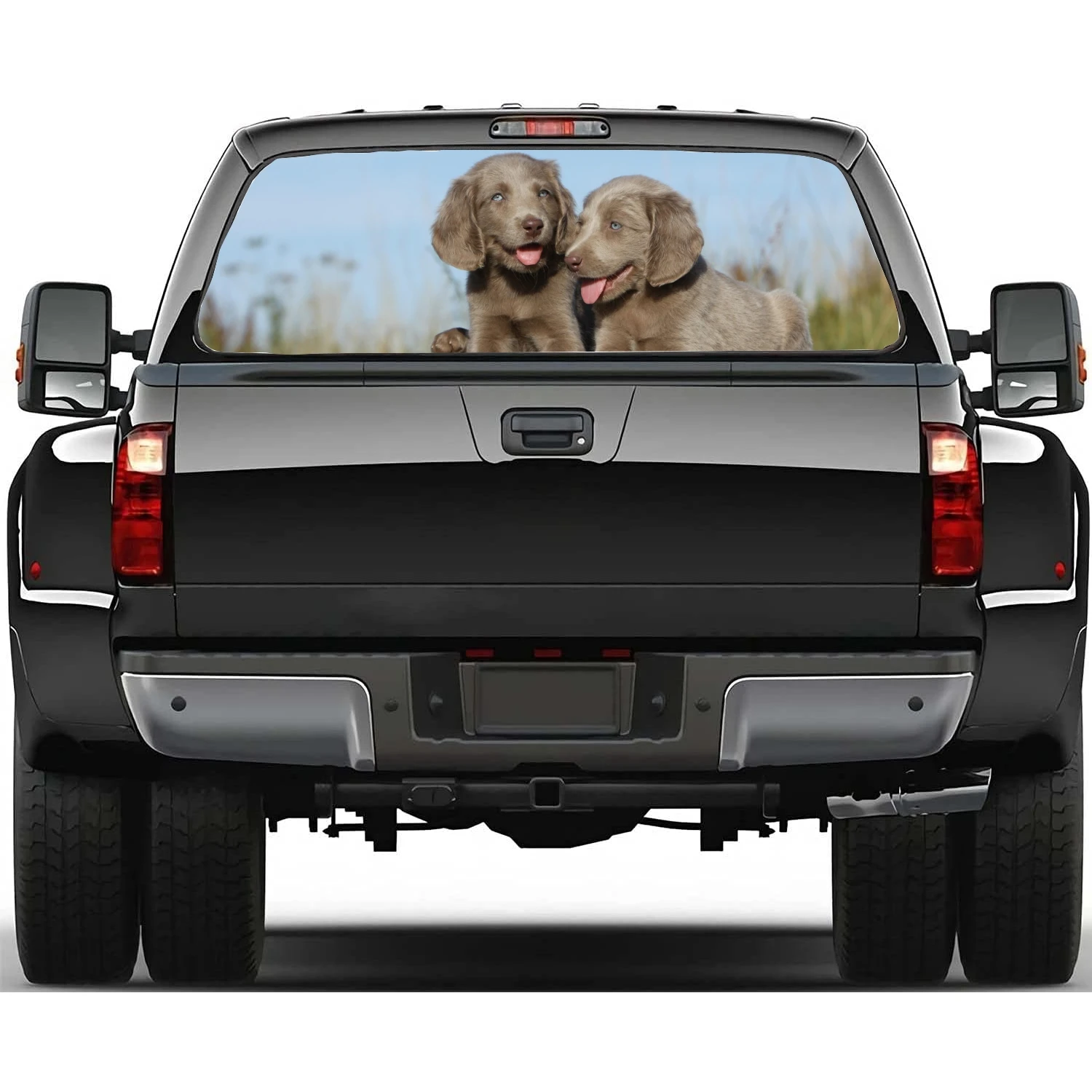 

Animal Weimaraner Car Accessories Rear Windshield Sticker Truck Window See Through Perforated Back Window Vinyl Decal Decoration