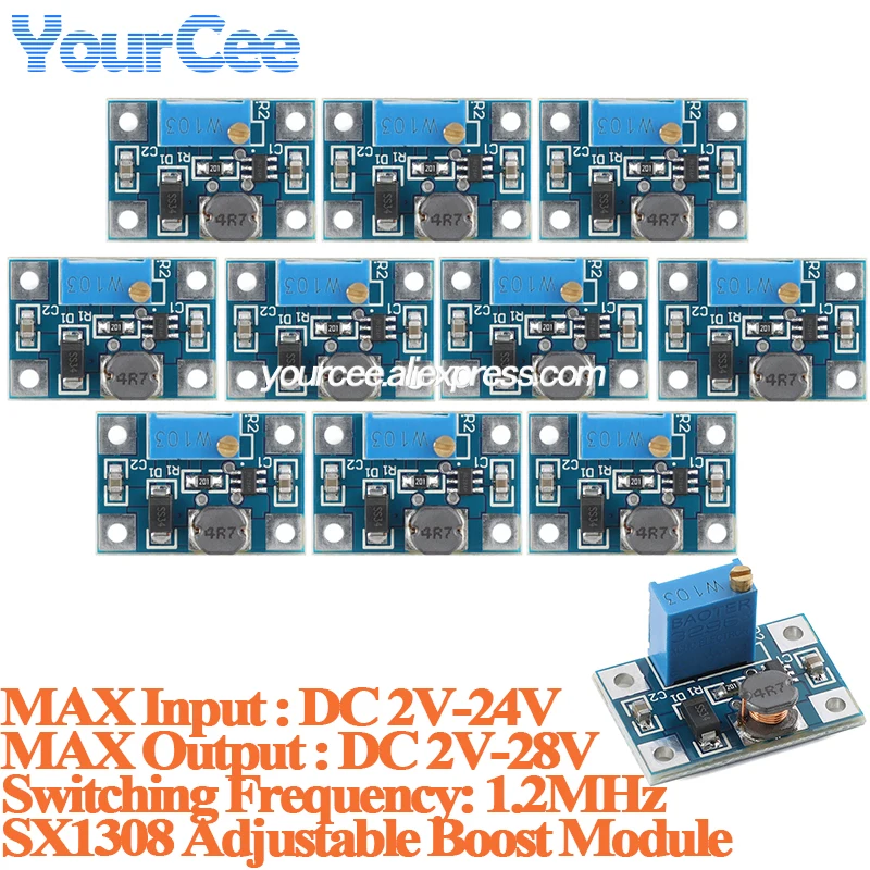 SX1308 DC-DC Wandler 2-24V Auf 2-28V - Step Up Spannungsregler 2A Max Für Elektronikprojekte