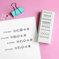 8-layer Stamp 5 Star Rating Mood Rating Weather Rating Book Rating Food Rating Check Box Checklist Planner Scrapbooking Stamp 4