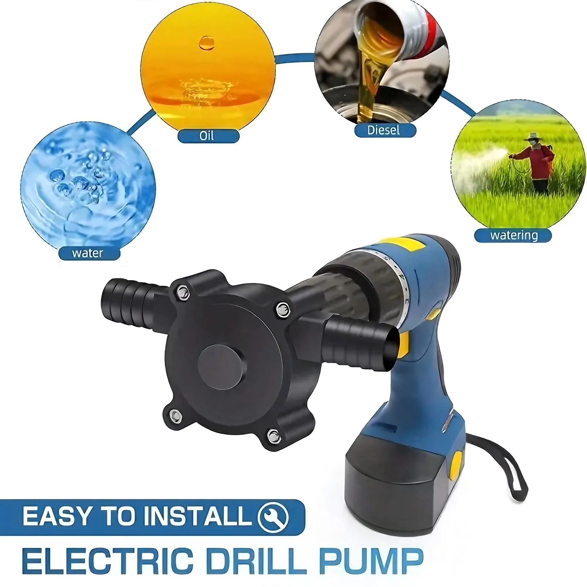 Portable Mini Self Priming Pump Electric Diesel Oil Fluid Water Transfer