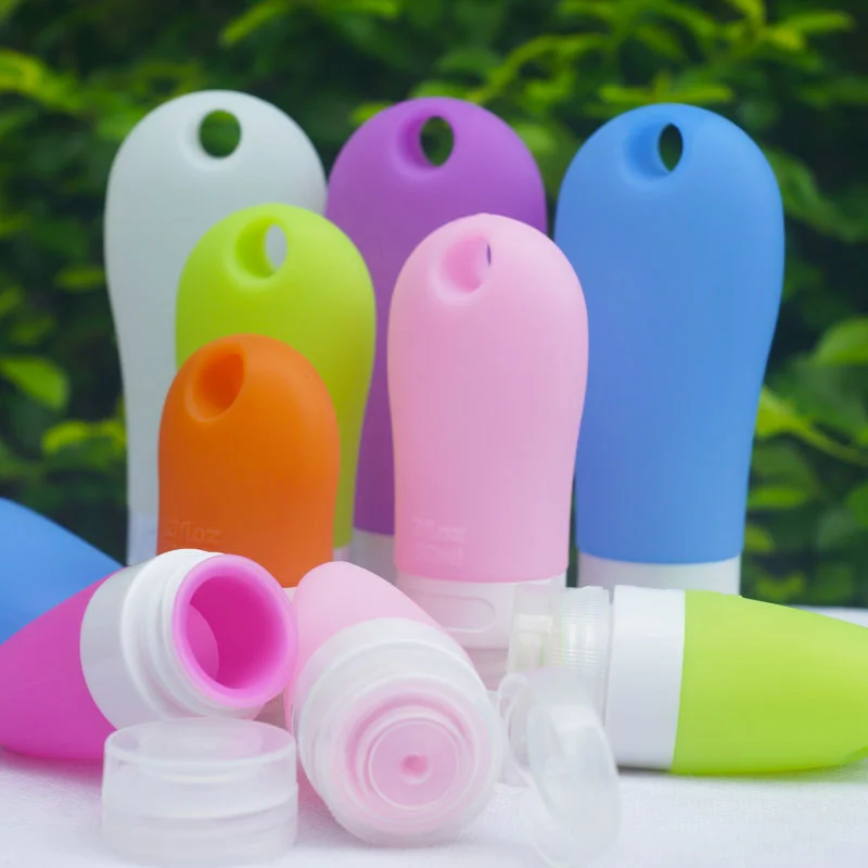 

38ml 60ml 90ml Silicone Travel Bottles Empty Squeeze Containers Leakproof Refillable Bottle for Shampoo Conditioner Lotion