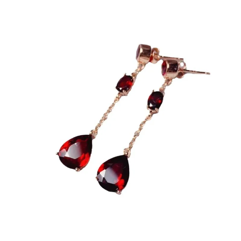 Orecchini A Goccia In Rame Con Zirconi Cubici – Colore Oro Rosa, Semplici Ed Eleganti, Per Donna - 5