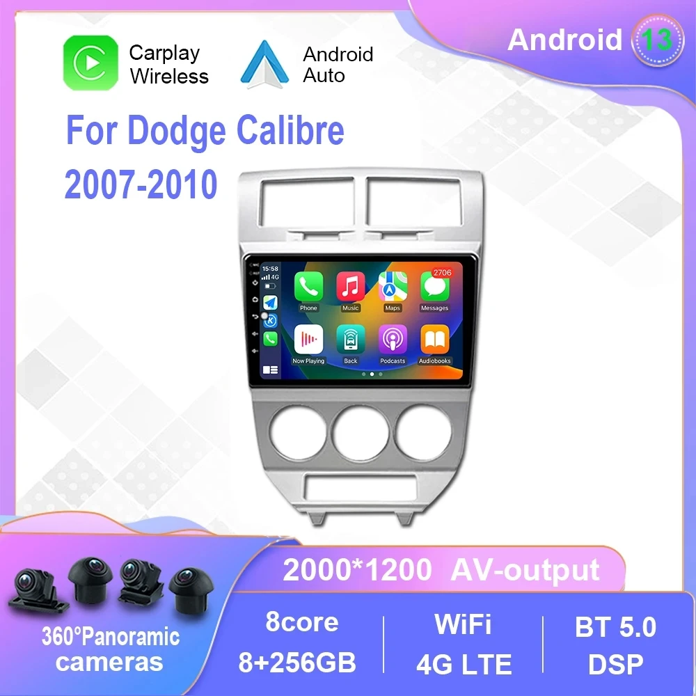 

Android 13 Radio For Dodge Calibre 2007-2010 Car Multimedia Player Carplay Touch Screen GPS Navigation