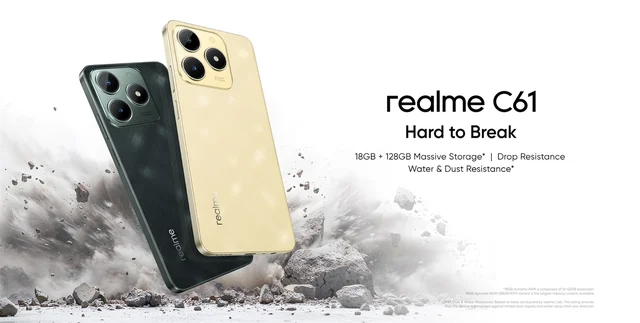 realme C61 本体 イエロー Realme C61 4G Sparkle Gold 256GB + 6GB Dual-SIM Factory