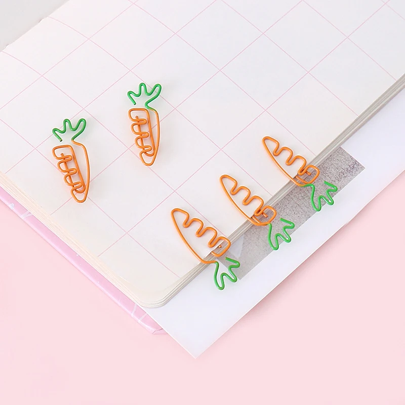 

10PCS Creative Colorful Fruit Cute Carrot Bookmark Paper Clip School Office Supply Metal Material Gift Stationery