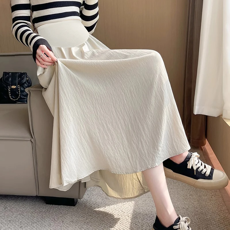 Pregnant Woman Summer Long Skirts High Waist Large Hem Maternity Belly Skirt Umbrella Skirt