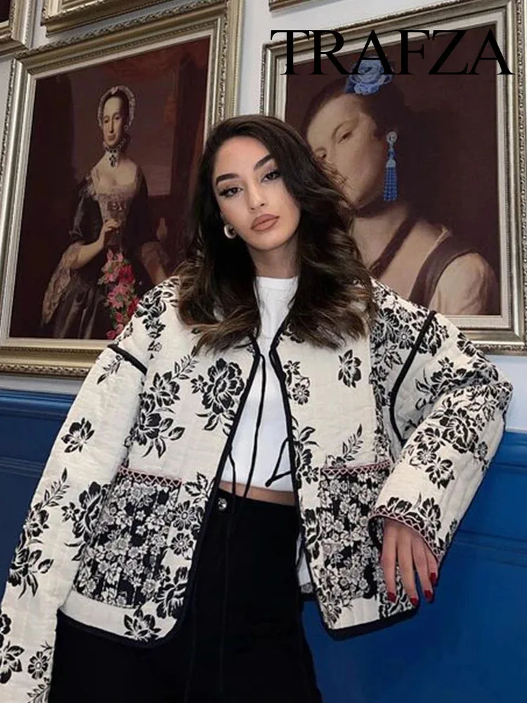 ترافزا-معطف نسائي عتيق مطبوع من القطن ، سترة مبطنة واحدة الصدر ، رقبة دائرية ، مفتوح من الأمام ، معطف خارجي عالي الشارع ، شتاء ، 2023 6 ترافزا-معطف نسائي عتيق مطبوع من القطن ، سترة مبطنة واحدة الصدر ، رقبة دائرية ، مفتوح من الأمام ، معطف خارجي عالي الشارع ، شتاء ، 2023 6