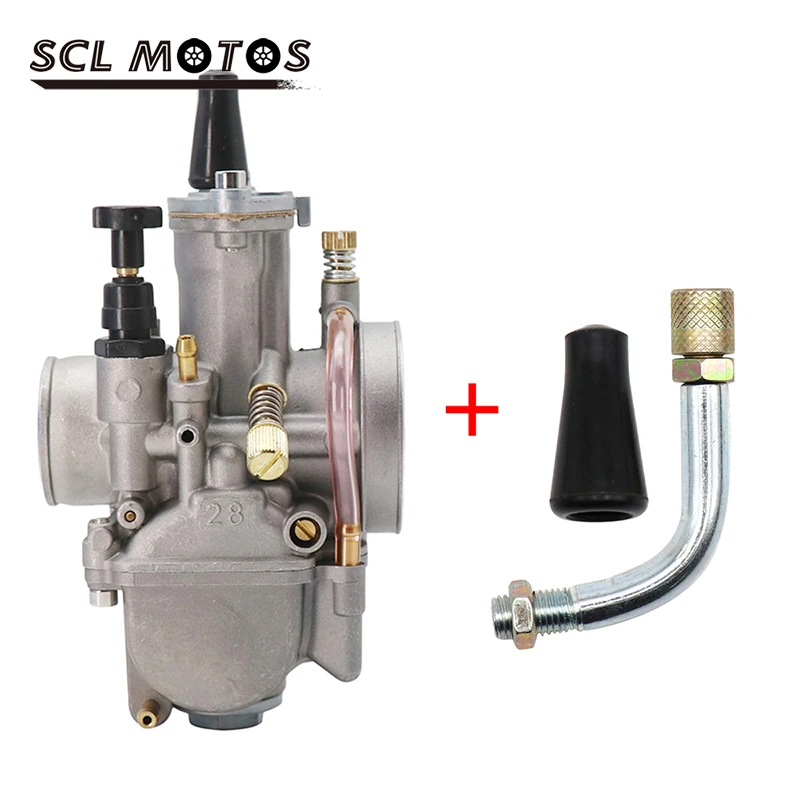 Scl Motos Moto Carburatore Carb Per Dellorto Pwk 21 24 26 28 30 32 34Mm Con Cavo 90 ° Bullone Di Regolazione Autocycle Scooter