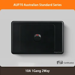 Black USB - C Wall Dual Socket with 1/2/3 - Gang Switch and Mobile Phone Charging Outlet (1Gang 2Way)