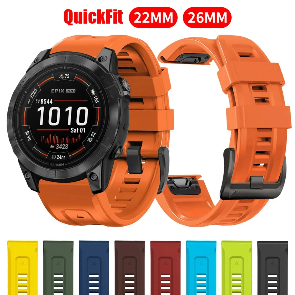 Cinturino In Silicone Quickfit 22Mm 26Mm Per Garmin Fenix 7 7X Pro/Epix Pro Gen 2/Enduro 2/Tactix 7/Descent Mk3I 51Mm Smart Watchbands