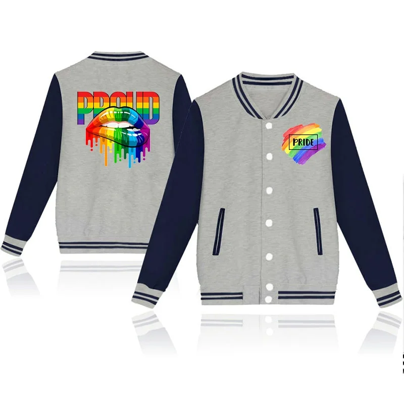 Fashion New LGBT Pride Jacket Coat Fashion Casual Long Sleeve Sweatshirt Women Men Baseball Jacket