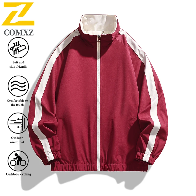 EiAO Jacket  Reversible Stripe Men Women Stand Collar  Bomber Coat Waterproof Windproof Outdoor Techwear for Hiking Camping 2025