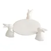 Creative Ceramic Rabbit Fruit Plate Ornaments Living Room Dining Table Dim Sum Plate Jewelry Storage Crafts Birthday Gifts 5