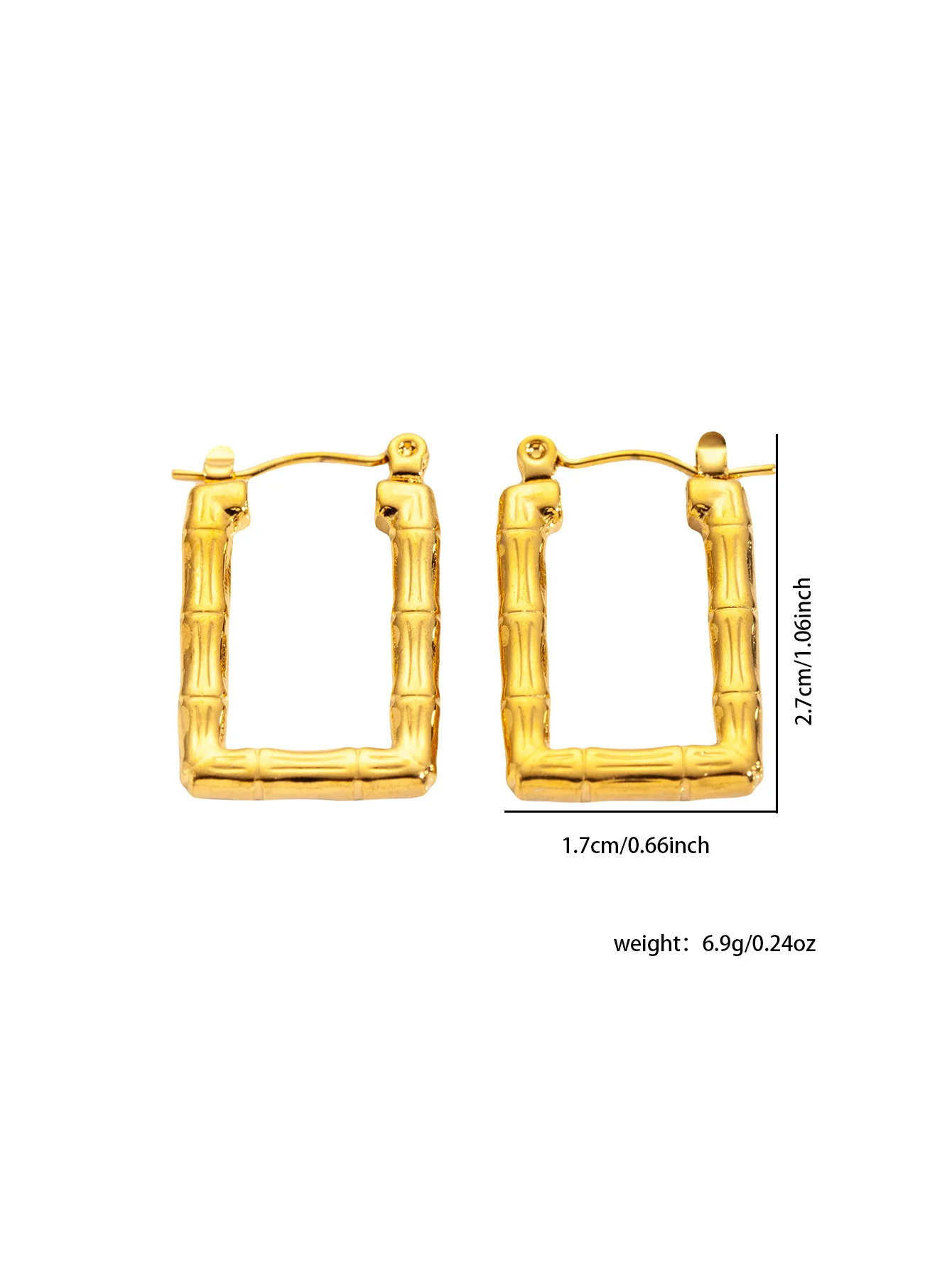 Stainless Steel Chunky Waterproof Hoop Earrings for Women Charm Temperament Geometric Thick Earring Jewelry 10