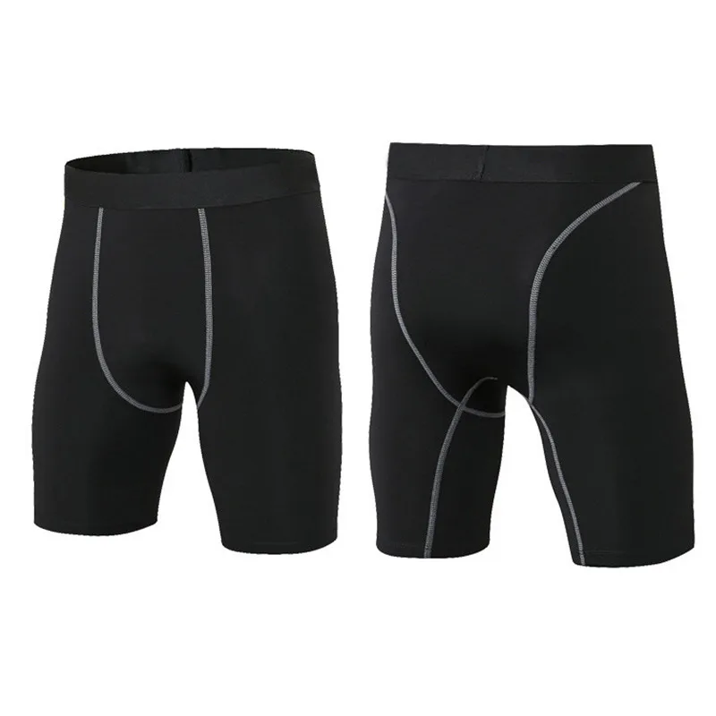 Men's Black Base Layer Underwear Skinny Sports White Tight Shorts Fitness Outdoor Workout Training Bodybuilding Cycling Pants