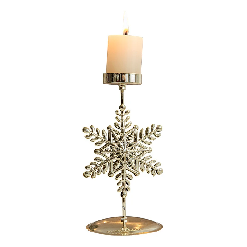 Christmas Golden Wrought Iron Candlestick Star Elk Decoration