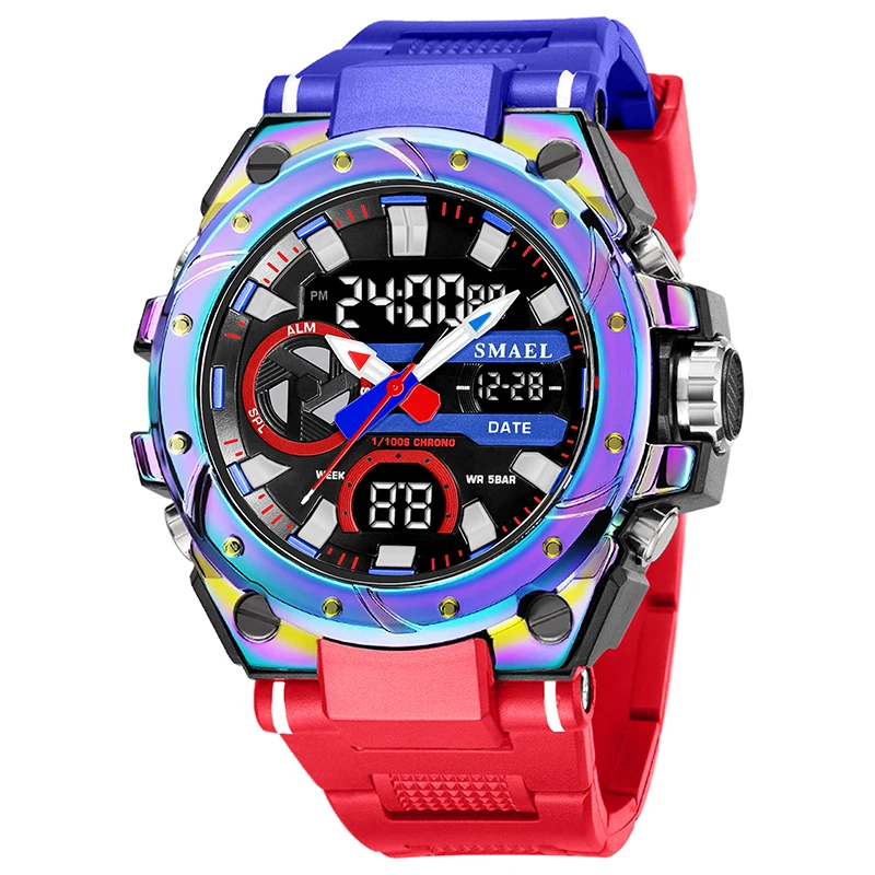 SMAEL Sport Watches: Waterproof Multifunctional Men's LED Watch with Dual Time Display and Stopwatch