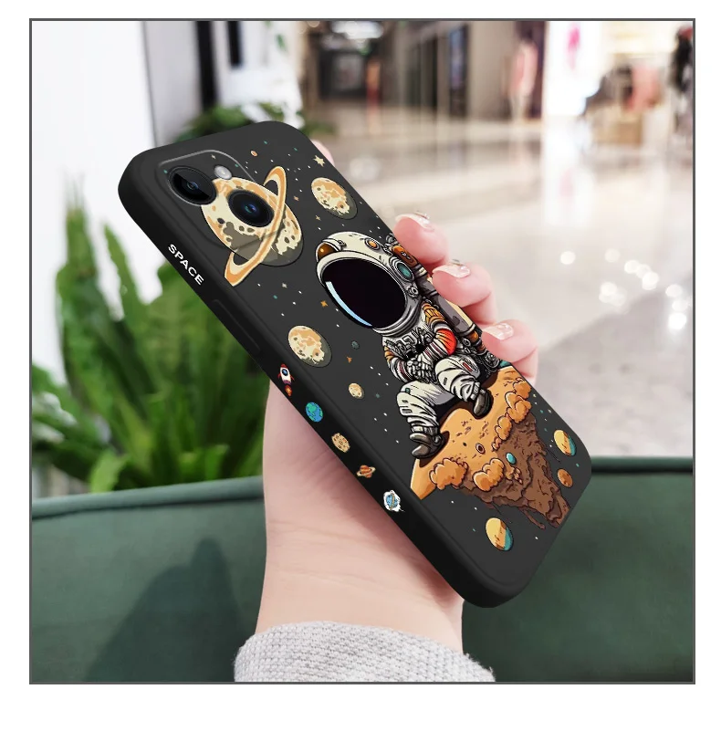 Saturn Cute Child Phone Case For iPhone 15 14 13 12 11 X XR XS SE2 SE2020 8 7 6 6S Plus Pro Max Mini Silicone Cover