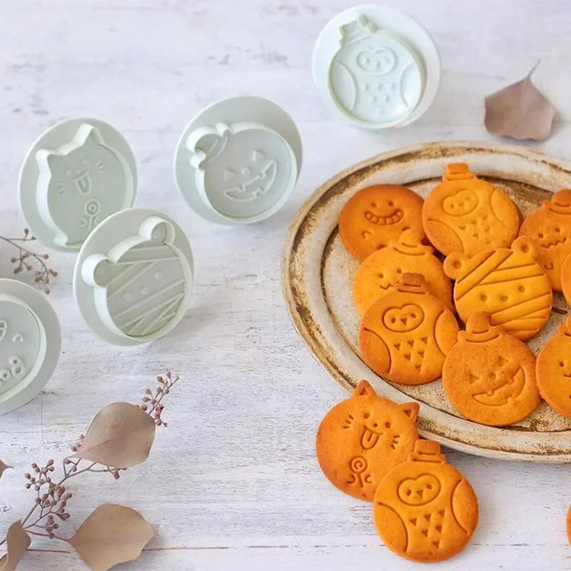 Waffle Pattern Plunger Cutter Round Square Shape Biscuit Cookie Cake Mold Dessert Pastry Cutter Mold Baking Tools 3/4Pcs set cookie cutter baking mold cookie mould