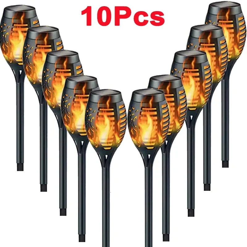 Solar Flame Flickering Light Waterproof Garden Torch Lamps