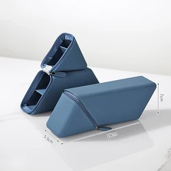 Versatile Silicone Pencil Case with Large Capacity and Stand - Up Design (Blue)
