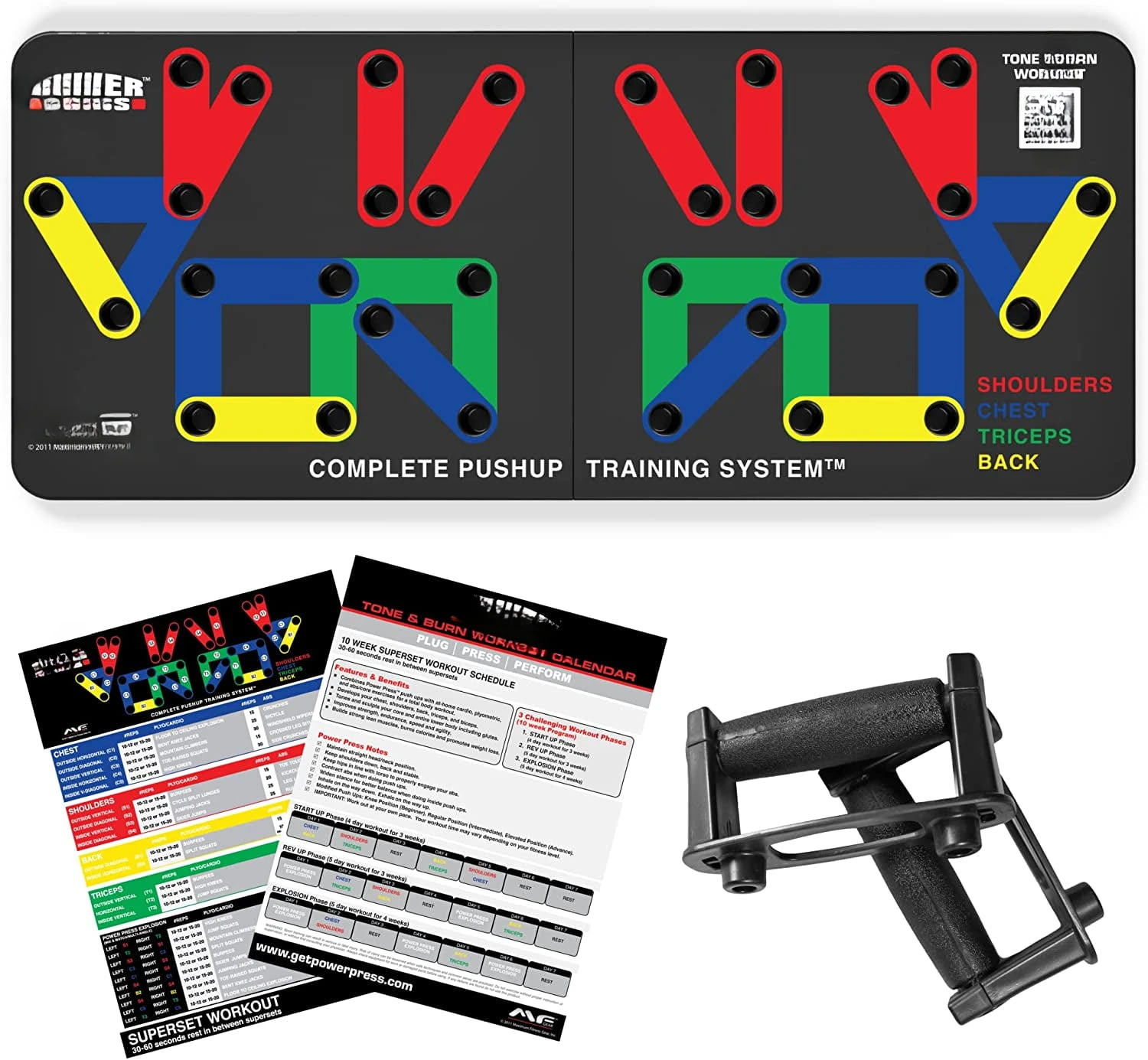 Push-Up Board-Portable Home Gym Equipment with 30+ Color Coded Combo Positions for Exercise