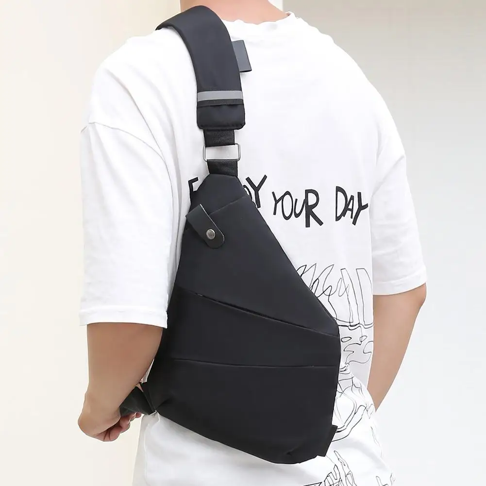 Travel bags Leisure bag Fashion Men's Chest Pack Shoulder Bag Messenger Sling Bag Crossbody Black Outdoor Anti-theft Travel