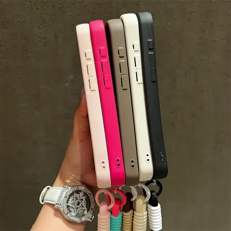 Silicone Shockproof Phone Case with Lanyard and TPU Cover