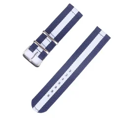 Multicolor Striped Nylon Waterproof Watch Strap with Buckle - 18mm (S - UWS)