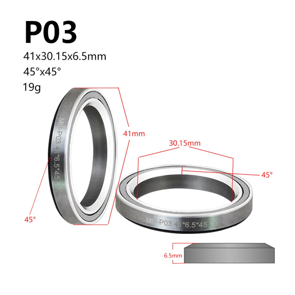 Bike Headset Bearings Bicycle Ball Bearing 1.5 1 1/8inch 45/36 Angle Bicycle Part 38/39/41/44/49/52mm Headset Repair MTB Road Bicycle Parts