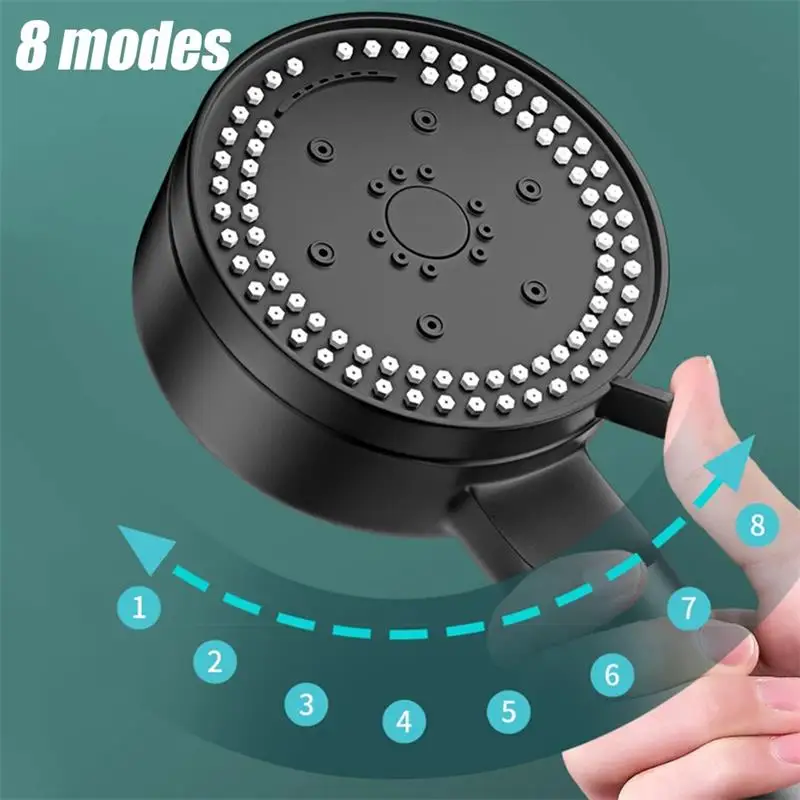 Xiaomi 8 Modes High-Pressure Shower Head Pressure Boost Powerful Bath Artifact Large Water Output Bathroom Handheld Accessories 2