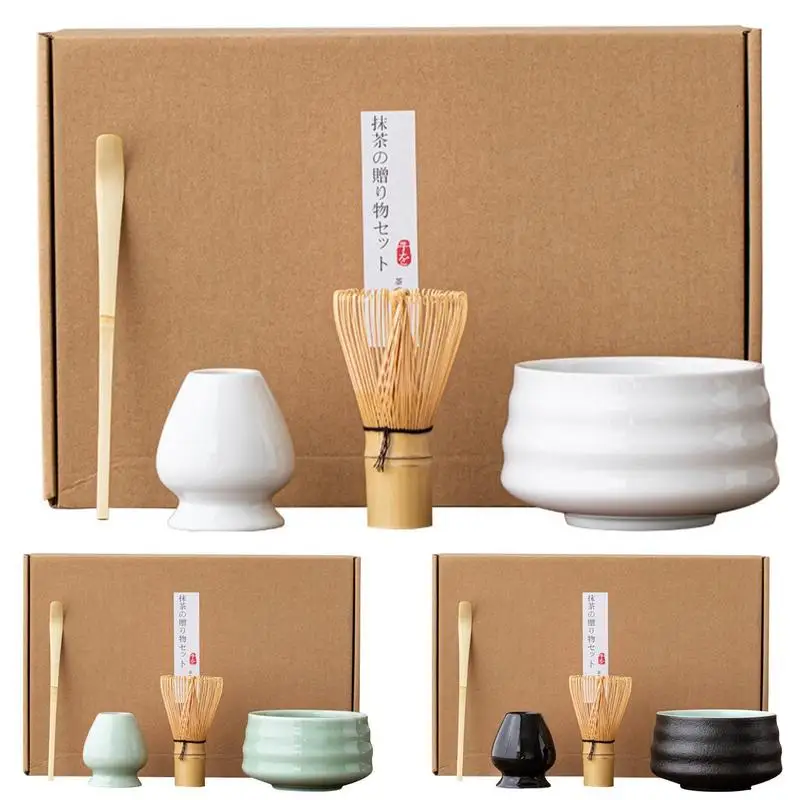 

4pcs Japanese Matcha Set Safe Bamboo Whisk Teaspoon Tea Sets Indoor Beverage Shop Tea-making Tools Accessories Matcha Making Kit