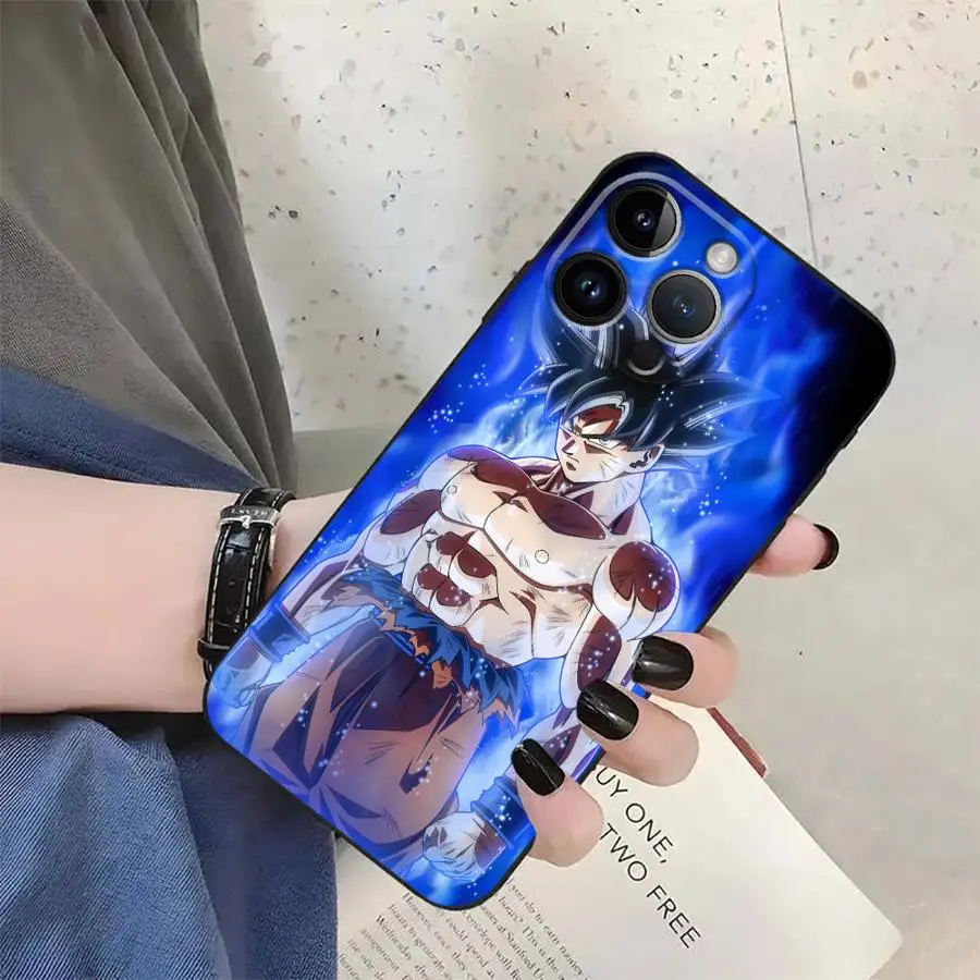 Black Soft Phone Cover with Super Saiyan 3D Visual Effects